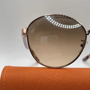 NWOT. Tory Burch women’s sunglasses. Rose gold and pink tortoiseshell frames. Tory Burch TY6116 L (54 - 19) with Pink lenses and Gold  main image 3